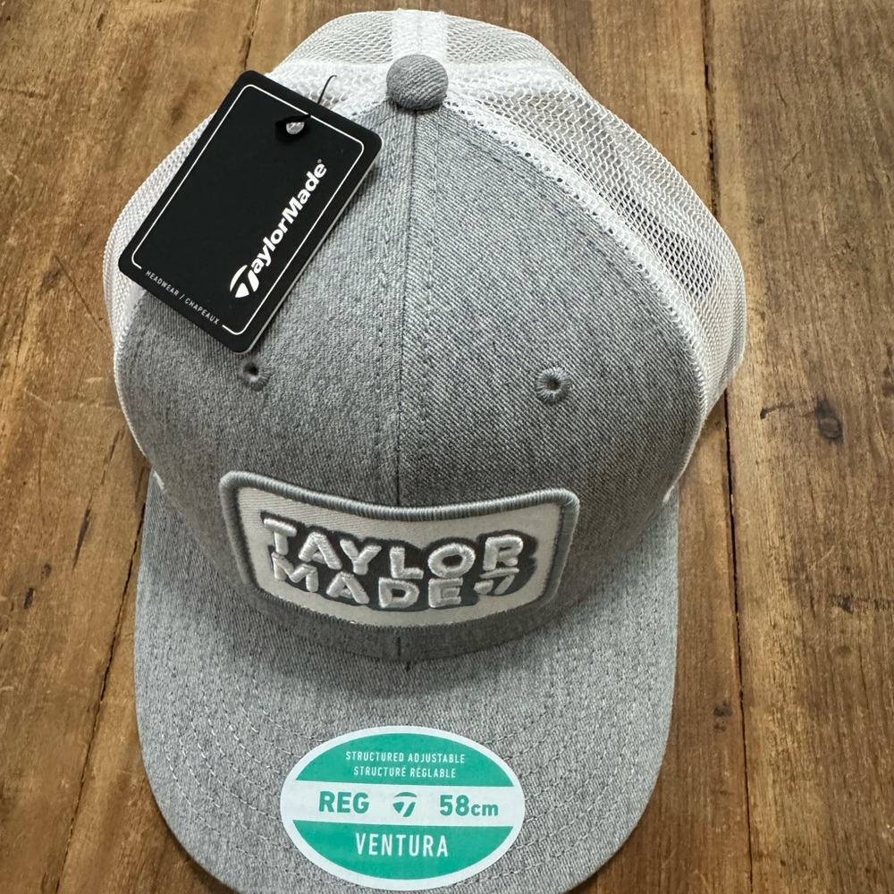 Taylor Gray and White Structured Hat with Adjustable Fit